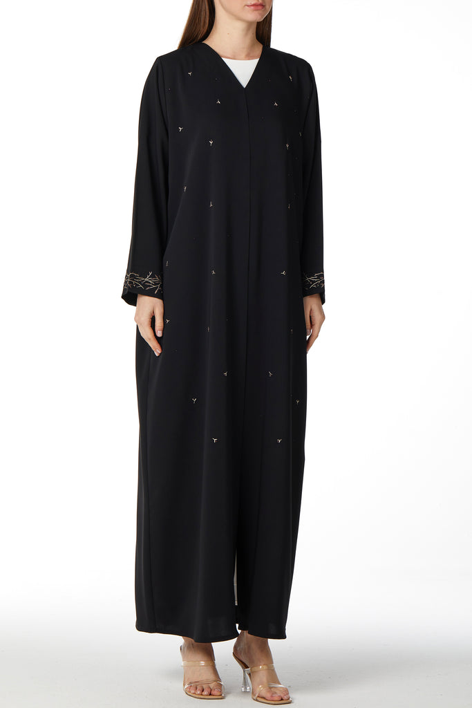 Sleeve Embellished Black Abaya